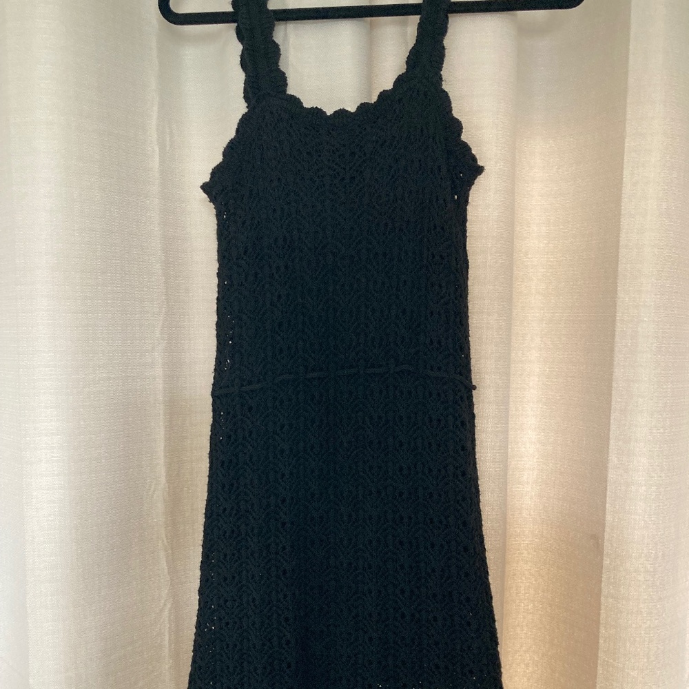 Black crochet mini dress by Jessica Simpson
